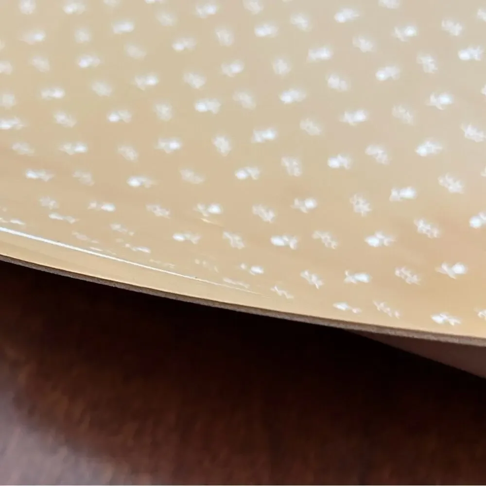 Vintage Kane Kraft Neutral Floral Patterned Tan Foam Vinyl Placemats, Set of 7